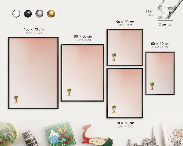 Panou magnetic mural decorativ cadru negru Farmec pastelat