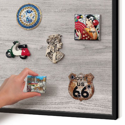 Panou magnetic mural decorativ cadru negru Textură de lemn