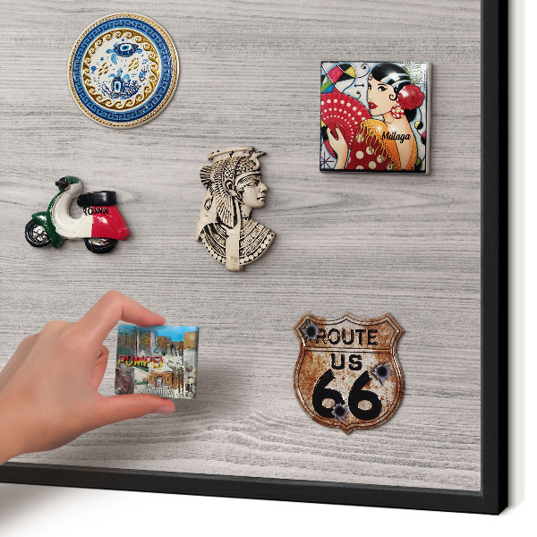 Panou magnetic mural decorativ cadru negru Textură de lemn