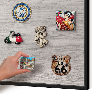 Panou magnetic mural decorativ cadru negru Textură de lemn
