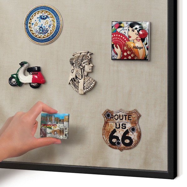 Panou magnetic mural decorativ cadru negru Bej calm