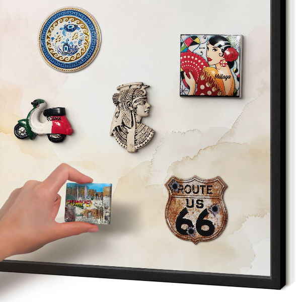 Panou magnetic mural decorativ cadru negru Pace pastelată
