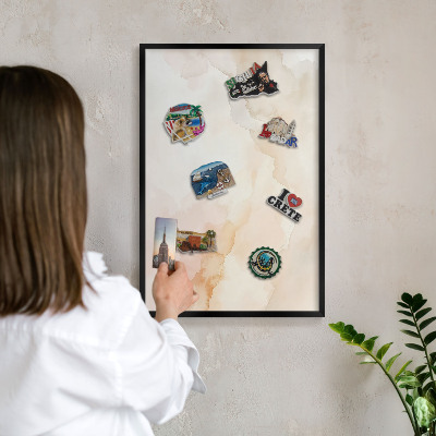 Panou magnetic mural decorativ cadru negru Pace pastelată