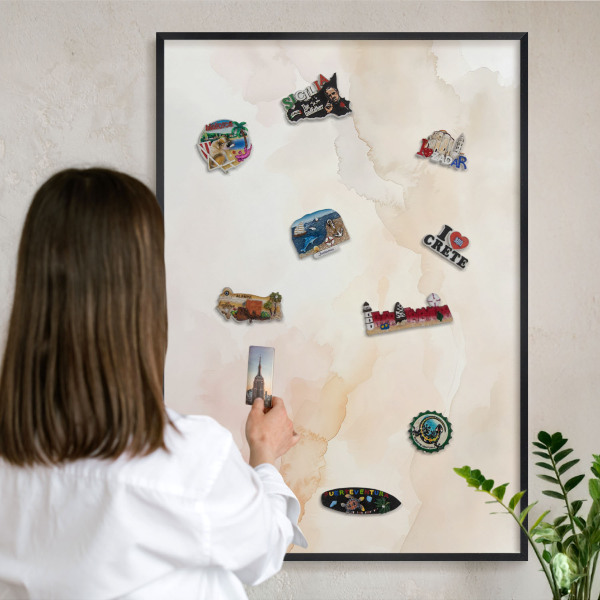 Panou magnetic mural decorativ cadru negru Pace pastelată
