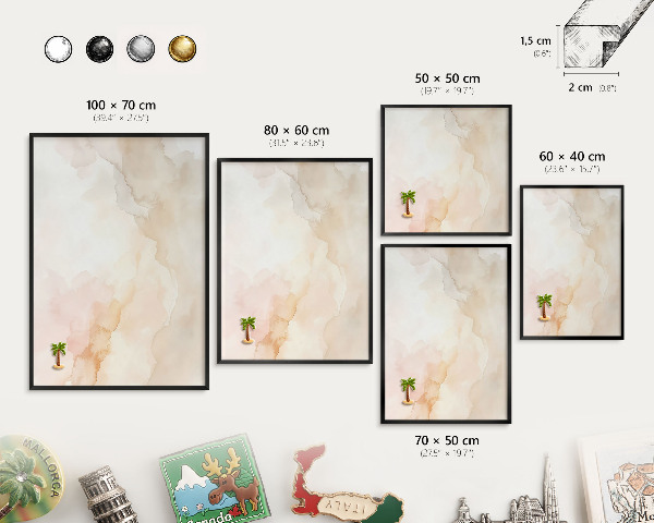 Panou magnetic mural decorativ cadru negru Pace pastelată