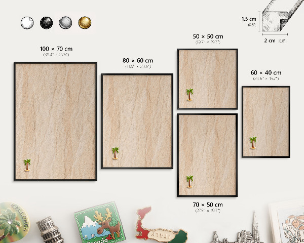Panou magnetic mural decorativ cadru negru Eleganță naturală
