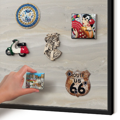 Panou magnetic mural decorativ cadru negru Textură de marmură
