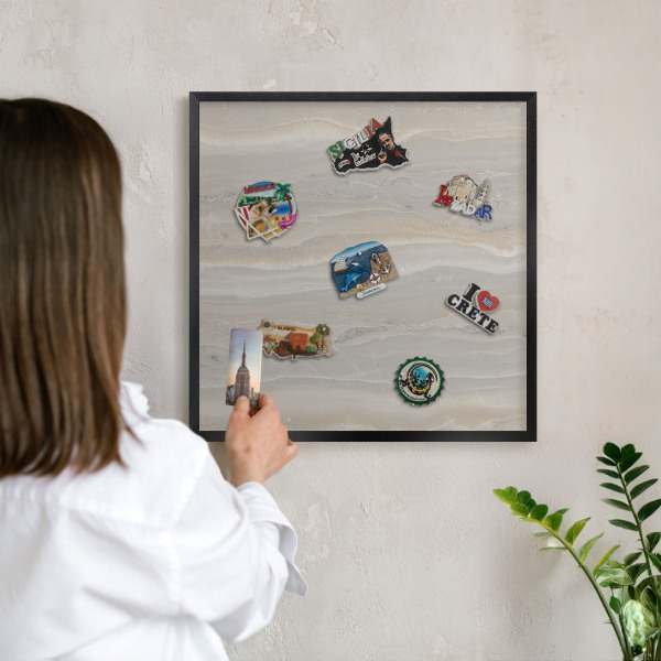 Panou magnetic mural decorativ cadru negru Textură de marmură