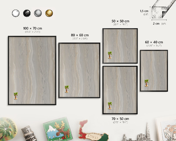 Panou magnetic mural decorativ cadru negru Textură de marmură