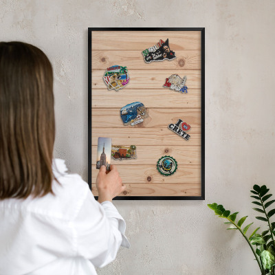 Panou magnetic mural decorativ cadru negru Model din lemn