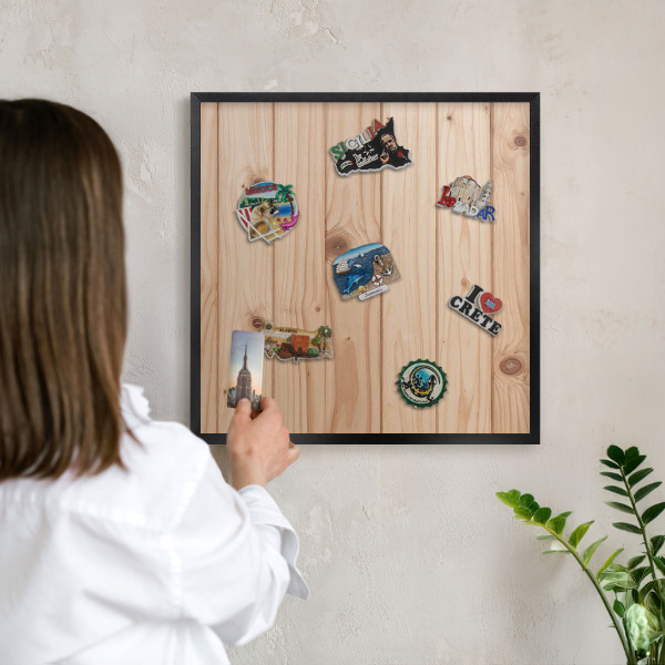 Panou magnetic mural decorativ cadru negru Model din lemn