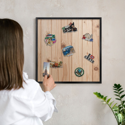 Panou magnetic mural decorativ cadru negru Model din lemn