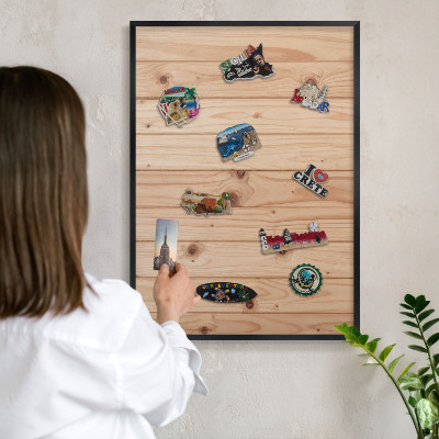 Panou magnetic mural decorativ cadru negru Model din lemn