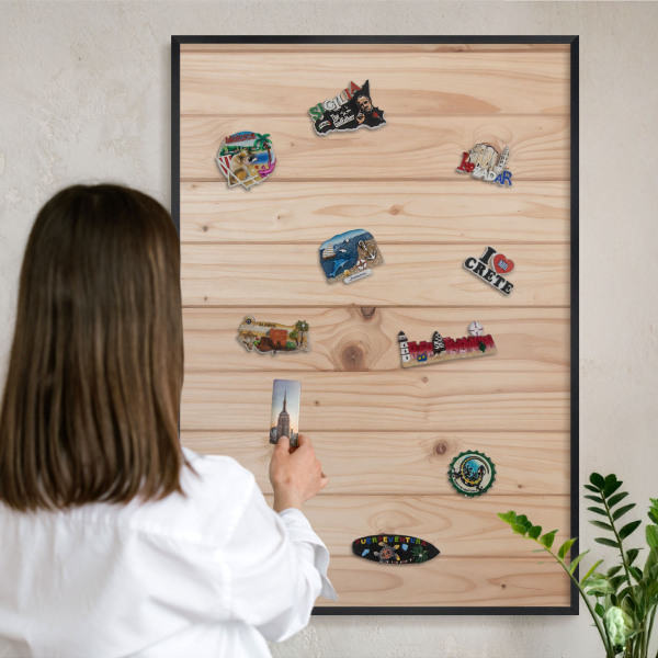 Panou magnetic mural decorativ cadru negru Model din lemn