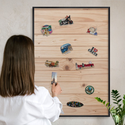 Panou magnetic mural decorativ cadru negru Model din lemn