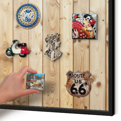 Panou magnetic mural decorativ cadru negru Scânduri de lemn