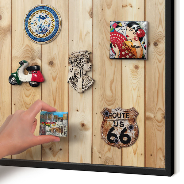 Panou magnetic mural decorativ cadru negru Scânduri de lemn