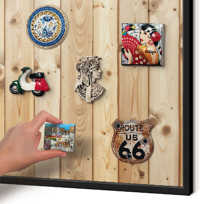 Panou magnetic mural decorativ cadru negru Scânduri de lemn