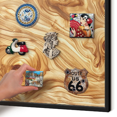 Panou magnetic mural decorativ cadru negru Textură de lemn