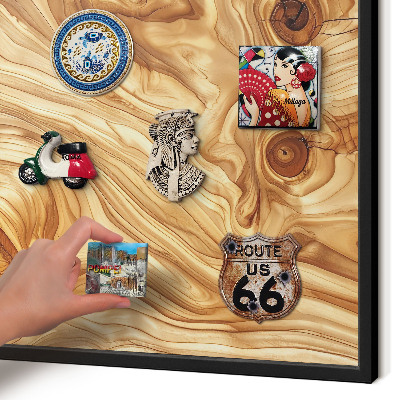 Panou magnetic mural decorativ cadru negru Textură de lemn