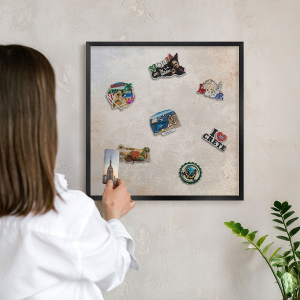 Panou magnetic mural decorativ cadru negru Fundal neutru