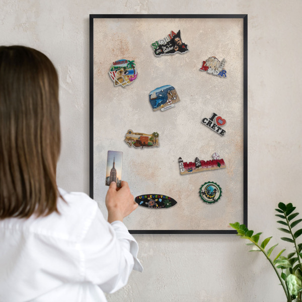 Panou magnetic mural decorativ cadru negru Fundal neutru