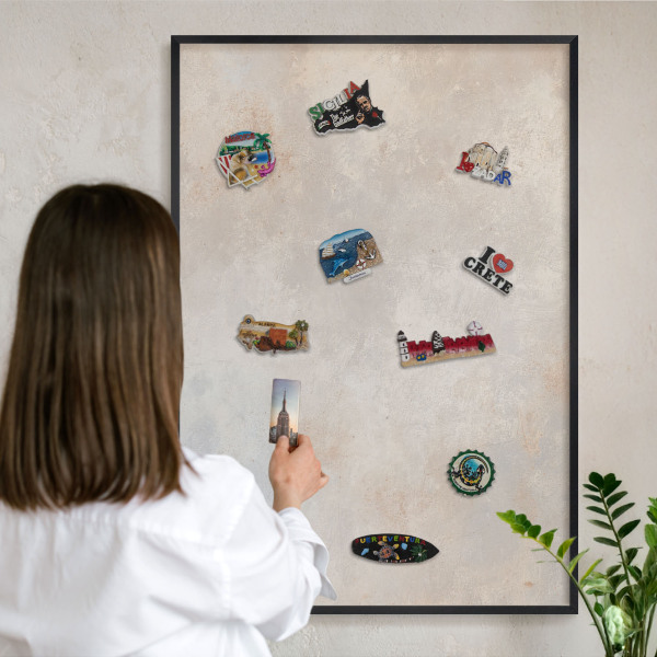 Panou magnetic mural decorativ cadru negru Fundal neutru