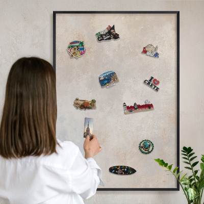 Panou magnetic mural decorativ cadru negru Fundal neutru