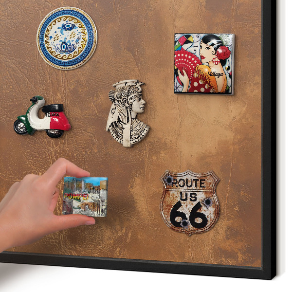 Panou magnetic mural decorativ cadru negru Textură maro