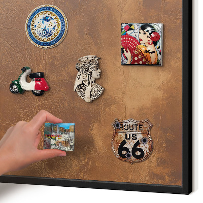 Panou magnetic mural decorativ cadru negru Textură maro