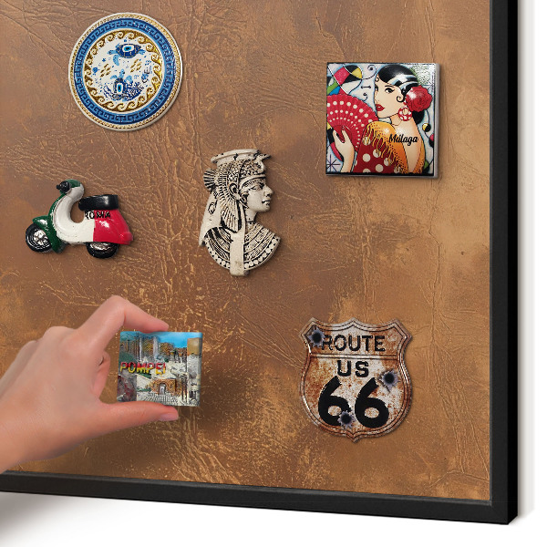 Panou magnetic mural decorativ cadru negru Textură maro