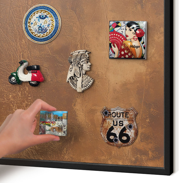 Panou magnetic mural decorativ cadru negru Textură maro