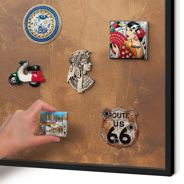 Panou magnetic mural decorativ cadru negru Textură maro