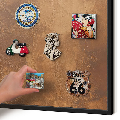 Panou magnetic mural decorativ cadru negru Textură maro