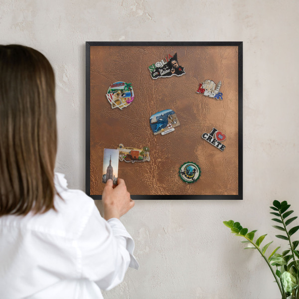 Panou magnetic mural decorativ cadru negru Textură maro