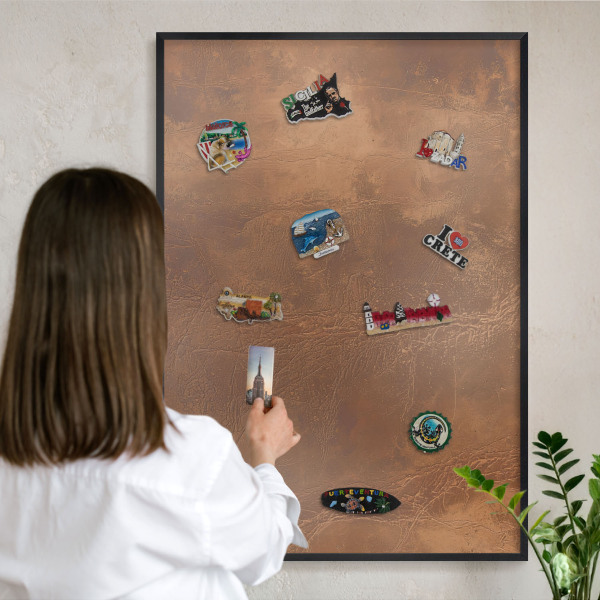 Panou magnetic mural decorativ cadru negru Textură maro