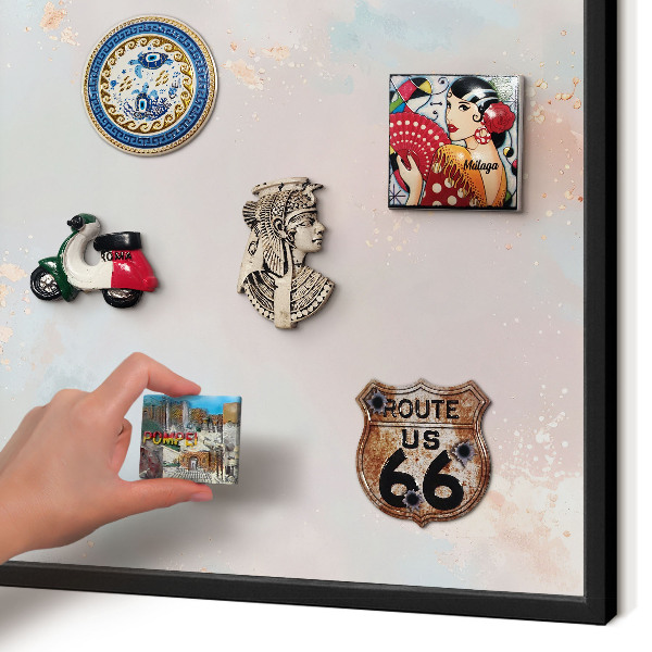 Panou magnetic mural decorativ cadru negru Armonie pastelată