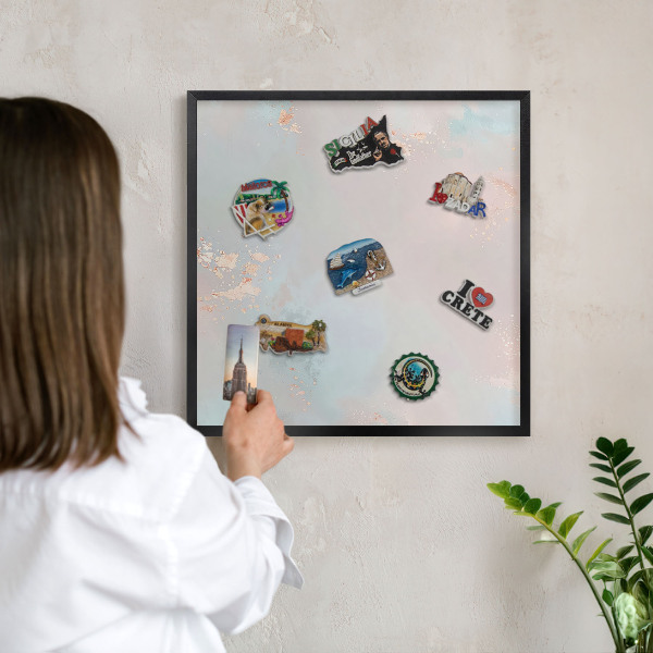 Panou magnetic mural decorativ cadru negru Armonie pastelată