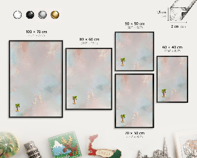 Panou magnetic mural decorativ cadru negru Armonie pastelată