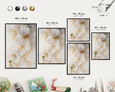 Panou magnetic mural decorativ cadru negru Flori pastelate