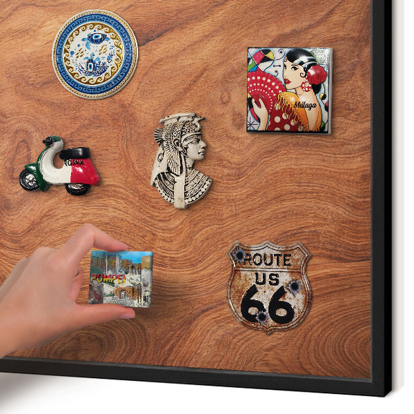 Panou magnetic mural decorativ cadru negru Fibre de lemn