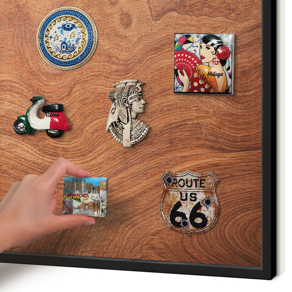 Panou magnetic mural decorativ cadru negru Fibre de lemn
