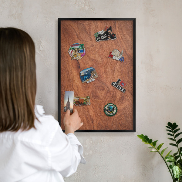 Panou magnetic mural decorativ cadru negru Fibre de lemn