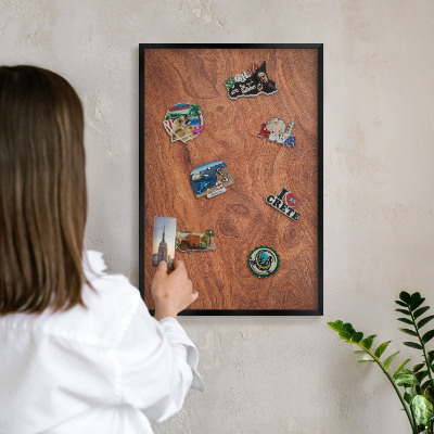 Panou magnetic mural decorativ cadru negru Fibre de lemn