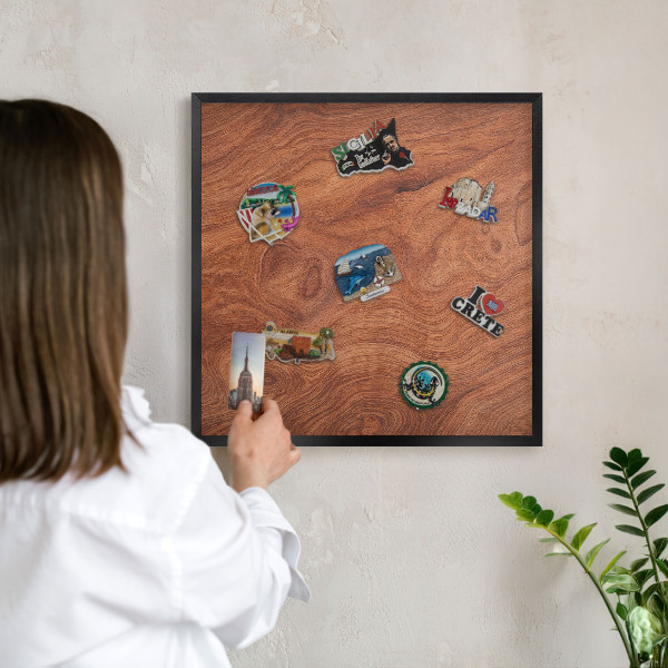Panou magnetic mural decorativ cadru negru Fibre de lemn