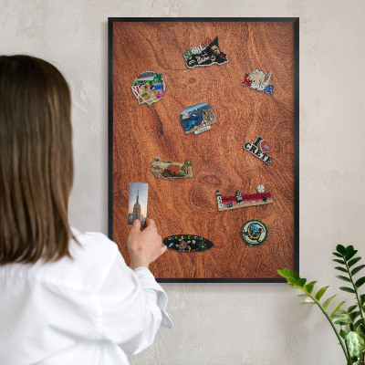 Panou magnetic mural decorativ cadru negru Fibre de lemn