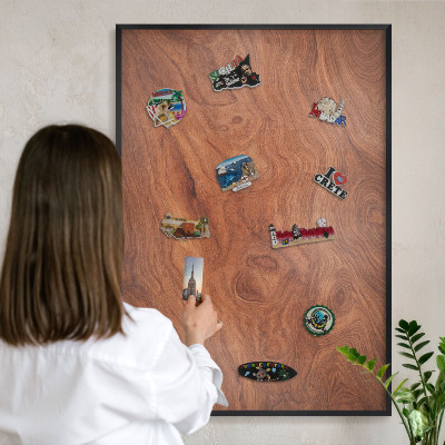 Panou magnetic mural decorativ cadru negru Fibre de lemn