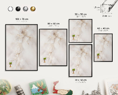 Tablă metalică pentru magneți din călătorii în cadru negru Eleganță florală