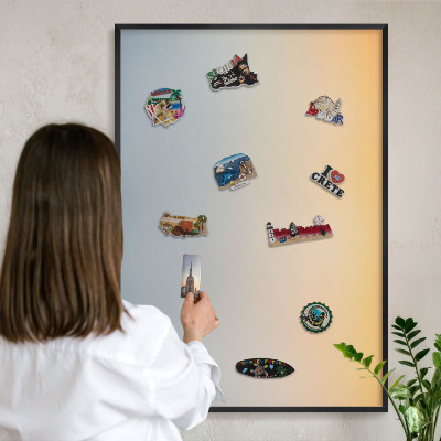 Panou magnetic mural decorativ cadru negru Gradient pastel