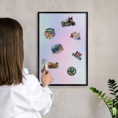 Panou magnetic mural decorativ cadru negru Gradient pastel